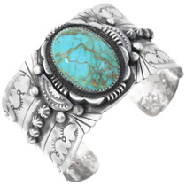 Number 8 Turquoise Silver Navajo Bracelet 20132