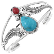 Turquoise Coral Ladies Cuff Bracelet 27739