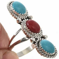 Traditional Ladies Turquoise Coral Ring 29109