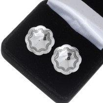 Navajo Hammered Silver Cuff Links 20882