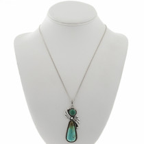 Ladies Turquoise Silver Fan Pendant 27792