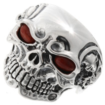 Ghost Rider Coral Silver Ring 26023