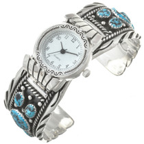 Turquoise Silver Ladies Watch Cuff 30438