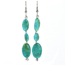 Turquoise Silver Navajo Earrings 29248