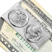 Navajo Indian Head Nickel Silver Money Clip 23622