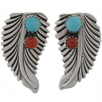 Natural Turquoise Coral Earrings 26836