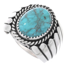 Navajo Turquoise Silver Ring 23398