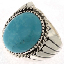 Navajo Turquoise Silver Ring 23398