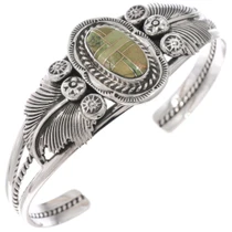 Inlaid Turquoise Silver Ladies Bracelet 28345
