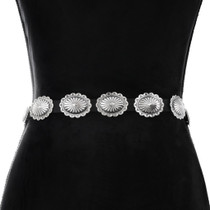 Native American Sterling Silver Turquoise Concho Belt 29762