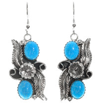 Kingman Turquoise Silver Earrings 26662