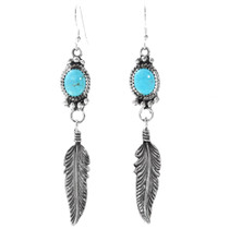 Turquoise Feather Earrings 27507