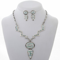 Inlaid Opal Shell Necklace Set 27947