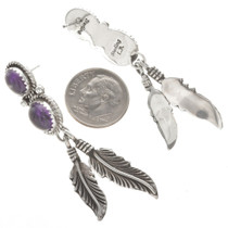 Sterling Feather Post Dangle Earrings 29457