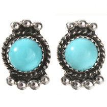 Turquoise Silver Post Earrings
