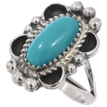Turquoise Sterling Silver Ladies Ring 26885