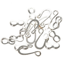 Silver Hooks and Eyes 10 Pair 0059