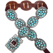 Sleeping Beauty Turquoise Concho Belt 21453