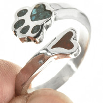 Silver Puppy Paw Ring 28767
