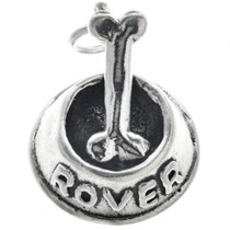 Sterling Silver Dog Bowl Bone Charm 35436