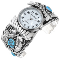Native American Sterling Silver Turquoise Watch 24511