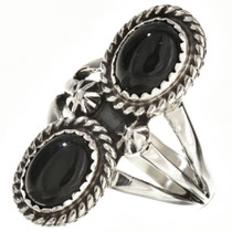 Native American Ladies Onyx Silver Ring 25928