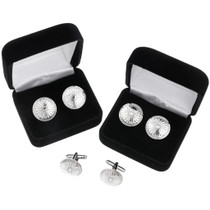 Full Size Sterling Silver Cuff Links Navajo Made in USA