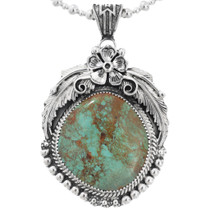 Navajo Sterling Silver Number 8 Turquoise Pendant 28674