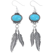Turquoise Feather Dangle Earrings 27511