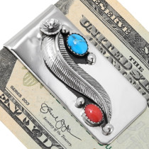 Turquoise Coral Southwest Money Clip 24273