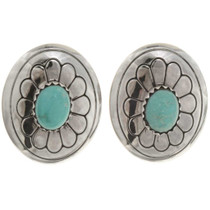 Navajo Turquoise Concho Earrings 22394