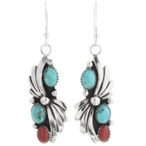 Turquoise Coral Dangle Earrings 25864