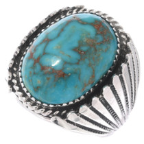 Turquoise Silver Mens Ring 26830