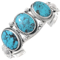 Arizona Turquoise Sterling Silver Concho Cuff Bracelet 23771