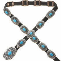 Turquoise Sterling Concho Belt 28925