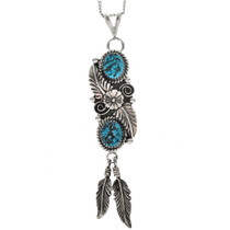 アクセサリー feather21&19chain with Turquoise Silver Feather with Turquoise Pendant – XY ELEMENT