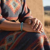 Authentic Navajo Turquoise Cuff Bracelet Womens 27552