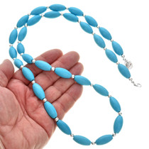Turquoise Silver Beaded Necklace 29693