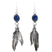 Lapis Feather Navajo Earrings 29401