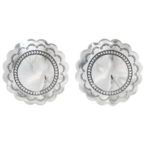 Navajo Silver Concho Post Earrings 20754