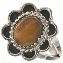 Tigers Eye Silver Ladies Ring 28662