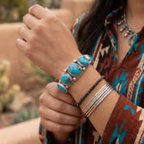 Real Turquoise Cuff Bracelet Womens 16120
