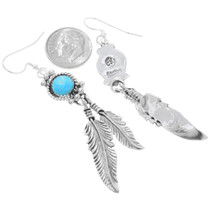 Sterling Silver Feather Dangle Earrings 27561