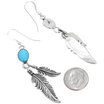 Dangling Sterling Silver Feather Earrings 26204