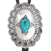 Turquoise Silver Navajo Bolo Tie 23418