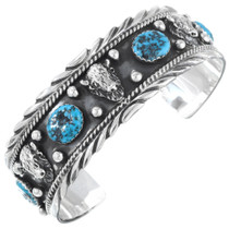 Silver Buffalo Natural Turquoise Cuff Bracelet 23578