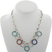 Inlaid Turquoise Coral Lapis Necklace 27717