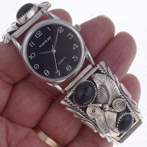 Native American Onyx  Silver Watch 23010