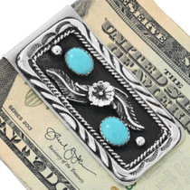 Navajo Turquoise Silver Money Clip 26854