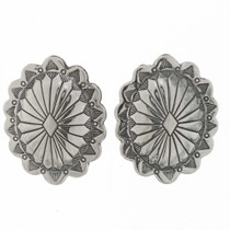 Native American Silver Concho Earrings 25704